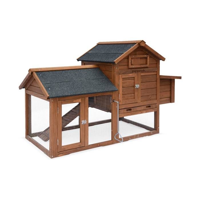 Gallinero de madera GALINETTE. Para 3 gallinas. Jaula con corral.