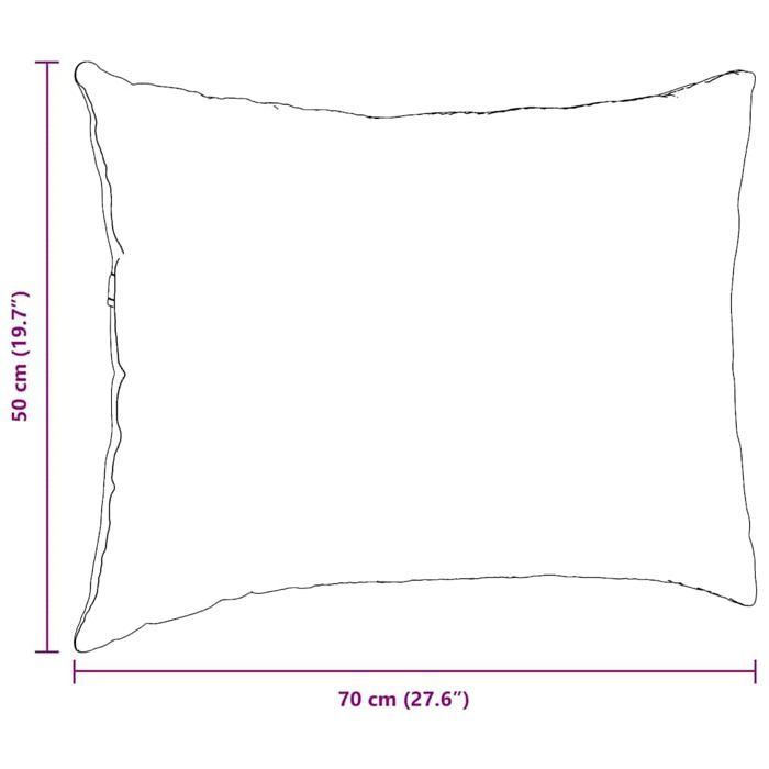 Coussins de canapé en velours - vidaXL - 70x50 cm - Crème - Housses amovibles - Rembourrage polyester - Usage intérieur