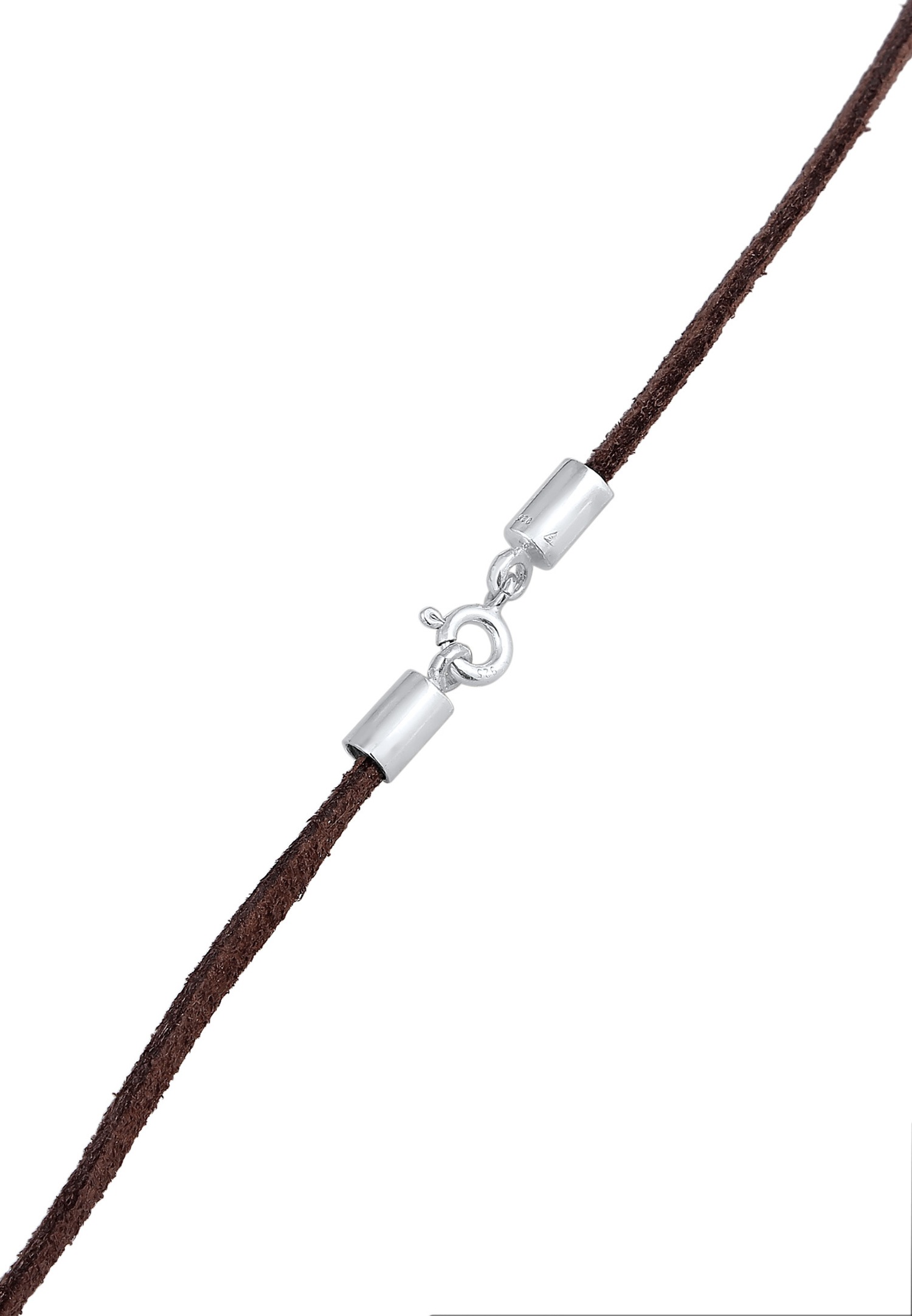 Elli Femmes choker basique en similicuir brun en argent sterling 925