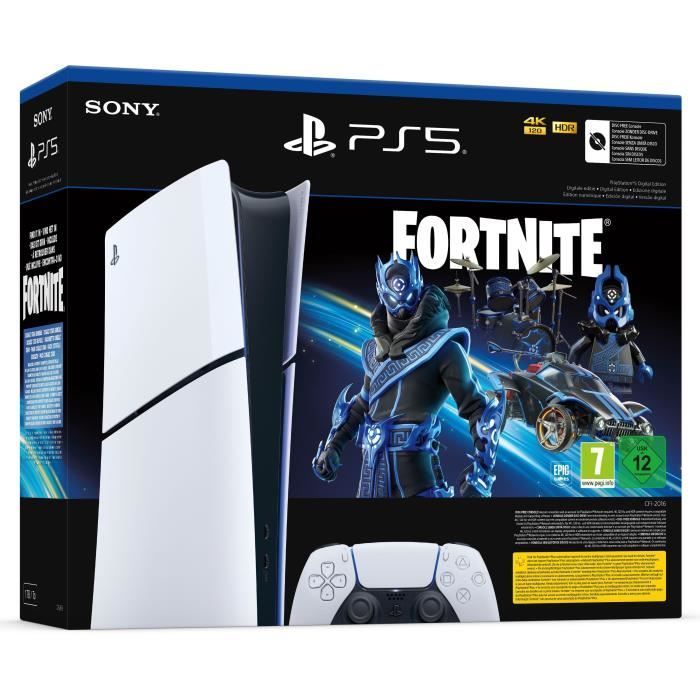 Pack PS5 Digitale (sans lecteur CD) : Console PlayStation 5 (Modèle Slim) + Fortnite® Cobalt Star