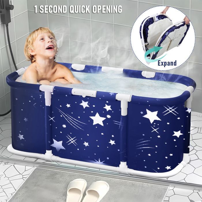 Grande baignoire pliable - Contour autoportant - Cadre en plastique - pour enfants adultes