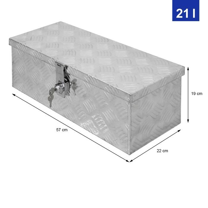 Valigetta di trasporto in alluminio ECD Germany - 57 x 22 x 19 cm - 21 litri - Valigetta portaoggetti/Cassetta degli attrezzi