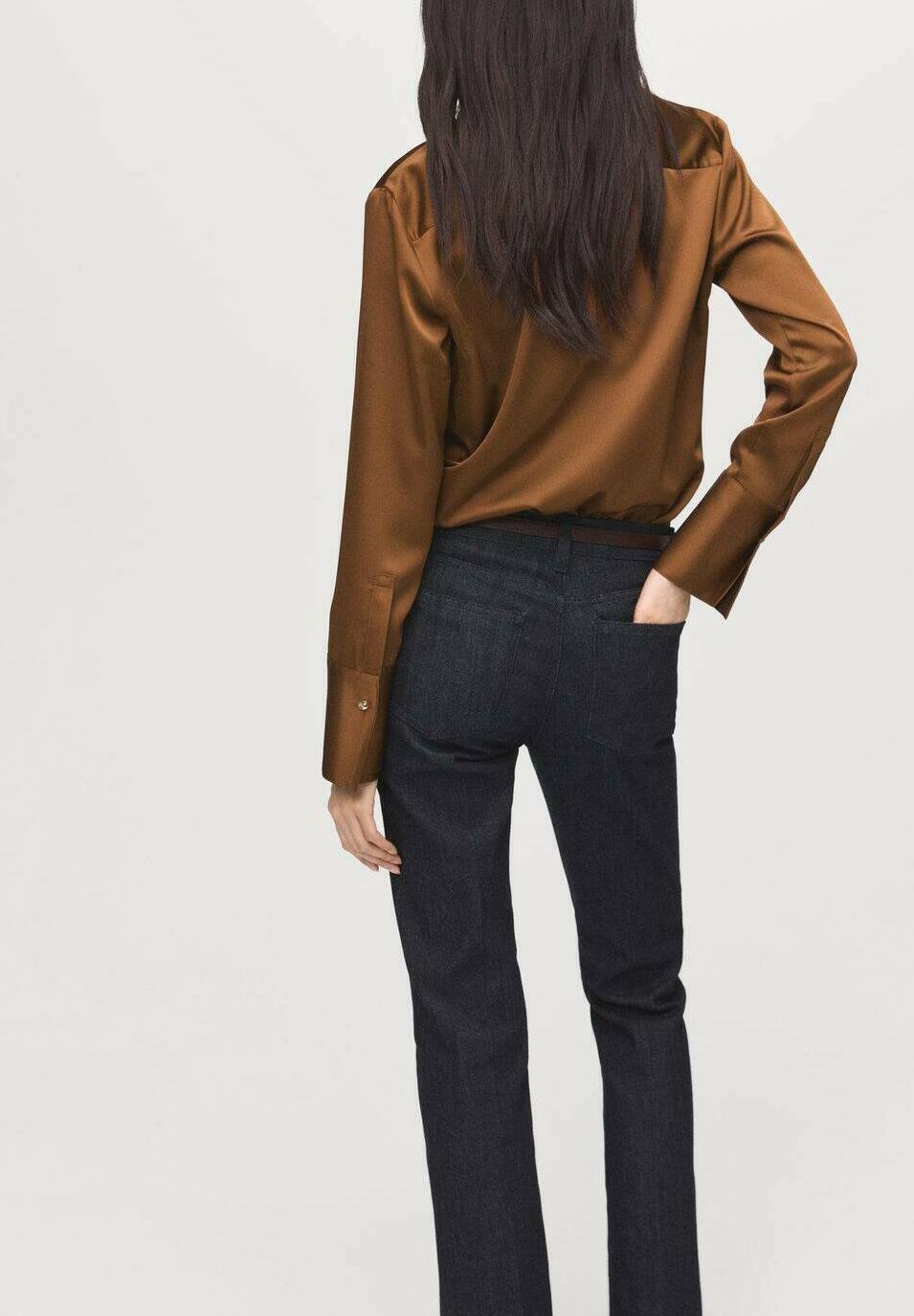 Mango blouse met knoopsluiting - mosterdgeel