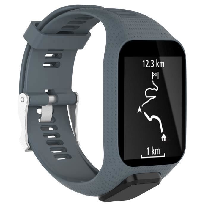 Ersatzarmband – TomTom Spark 3 – Hochwertiges TPE – Wasserabweisend – Grau
