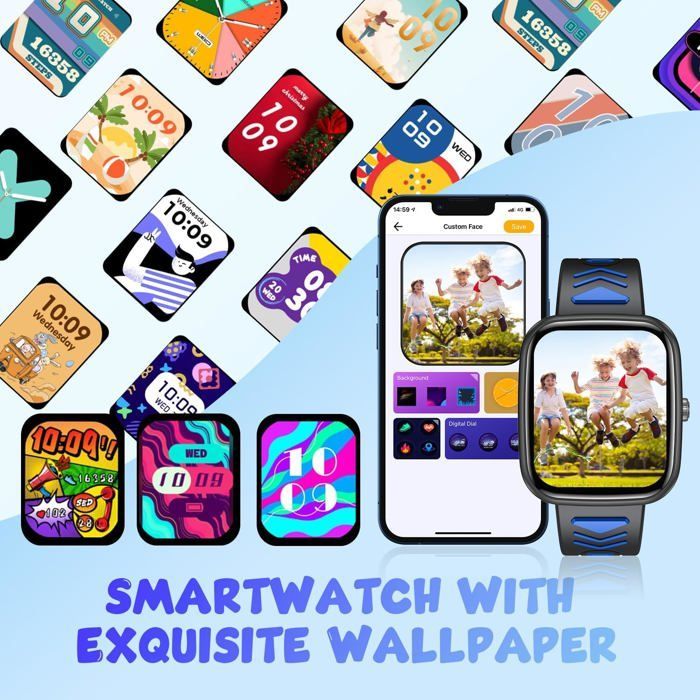 Montre Connectée Pour Enfant Fille Garcon: Smart Watch Avec Appel Bluetooth Tracker D'Activité Bracelet Intelligent Avec Po[MON389]