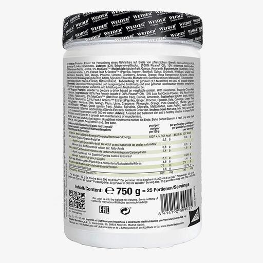 Weider Veganistische Proteïnechocolade 750gr