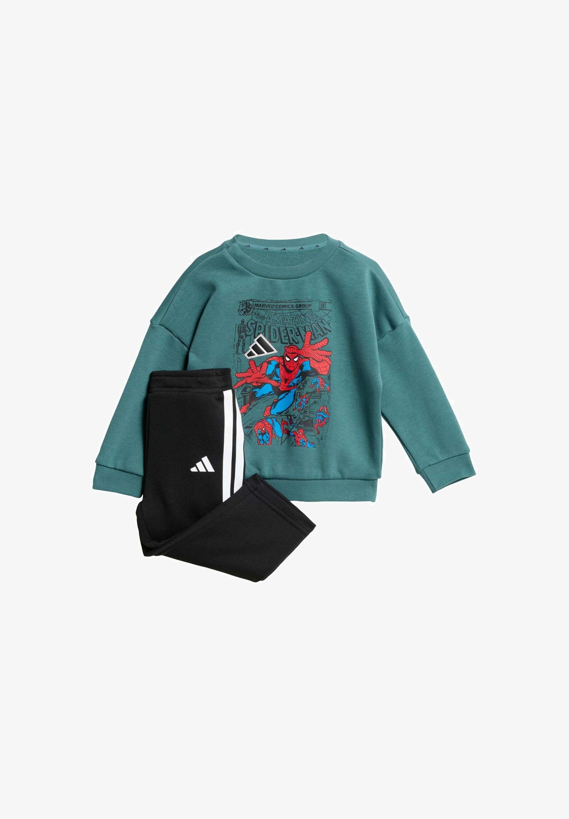 adidas Sportswear MARVEL SPIDER-MAN JOGGER SET - Trainingspak - tweedehands turquoise wit