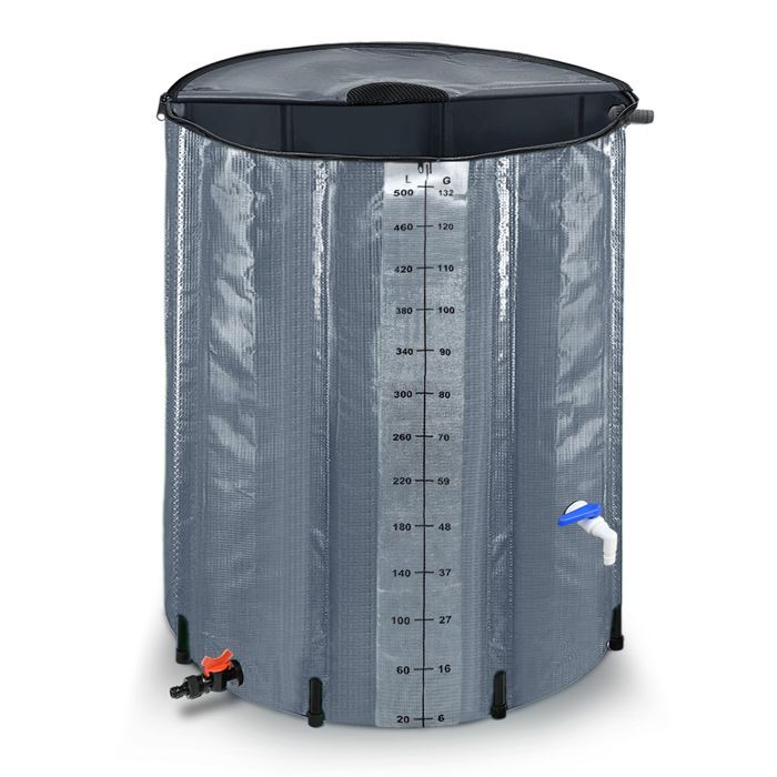Depósito de agua plegable - Aufun - Barril de lluvia de 700 L - Gris - Resistente al agua y al polvo