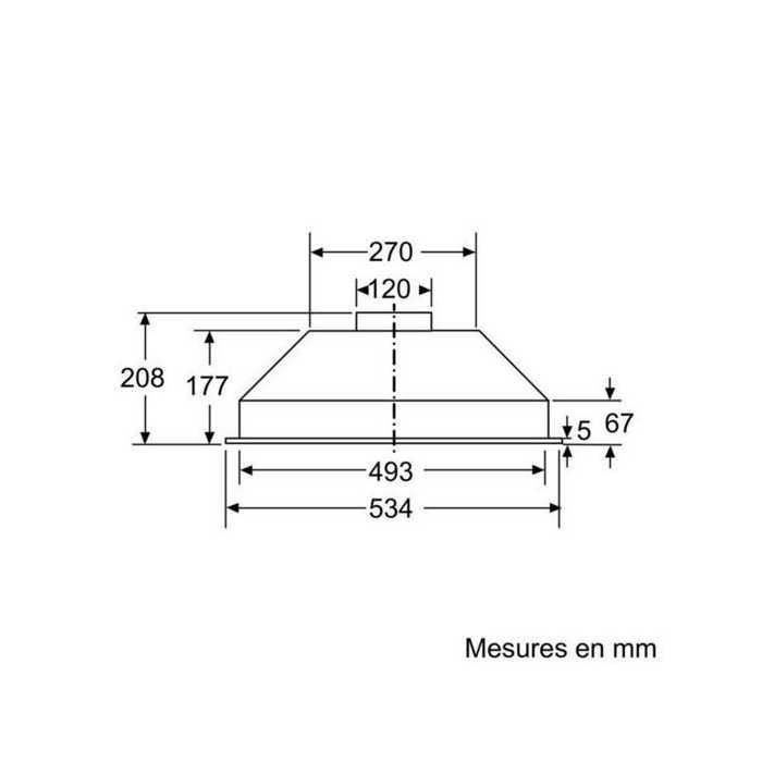 Siemens iQ100 LB53NAA30 köksfläkt med integrerad filterenhet - 49,3 cm x 25,7 cm - Utsug och recirkulation