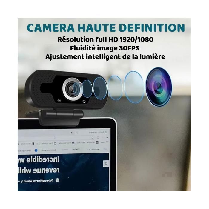 Webcam desktop M-PROGECT® Full HD 1080P | Microfono di alta qualità | Connessione USB senza driver | Compatibilità universale