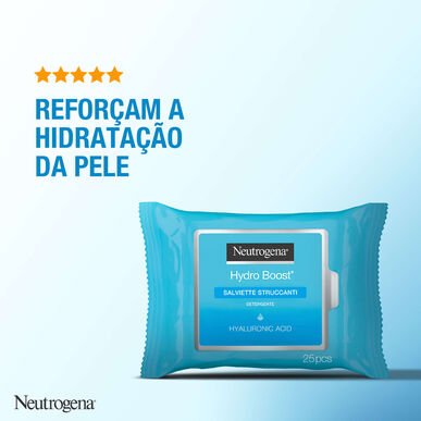 Neutrogena Hydro Boost -kasvojenpuhdistuspyyhkeet, hyaluronihappoa sisältävät kasvojenpuhdistuspyyhkeet, 2 x 25 kpl.