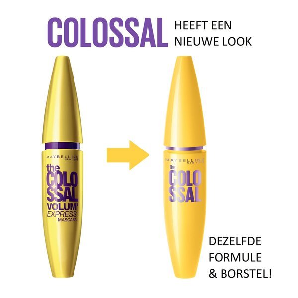 Maybelline New York The Colossal 100% melnā skropstu tuša<br>