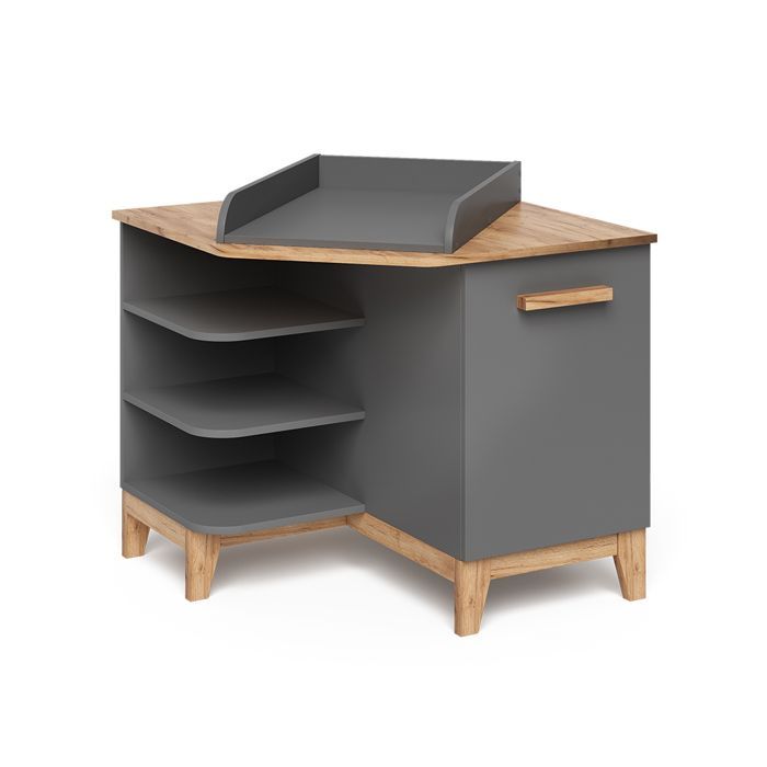 Cambiador Malia de 85x85,2 cm con puerta, color gris/artesanal Vitalispa 58362