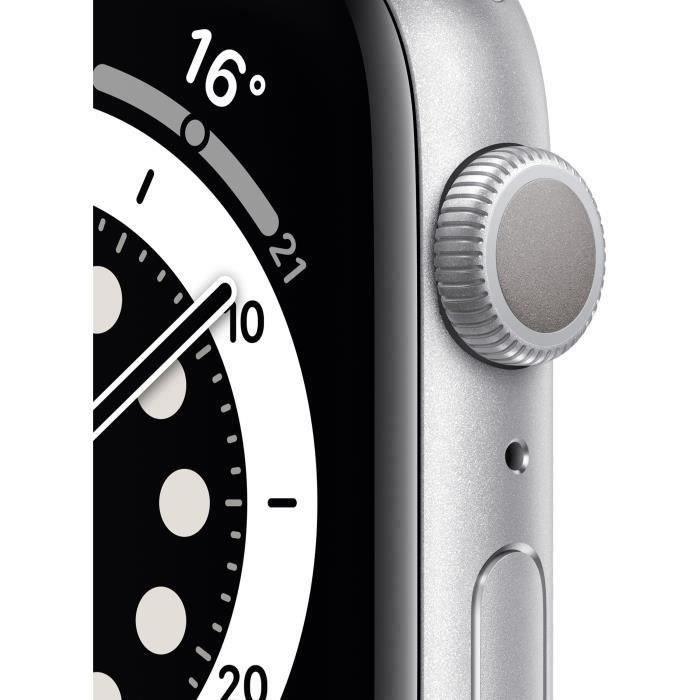Apple Watch Series 6 GPS - Caja de aluminio plateado de 44 mm - Correa blanca (2020) - Reacondicionado - Excelente estado