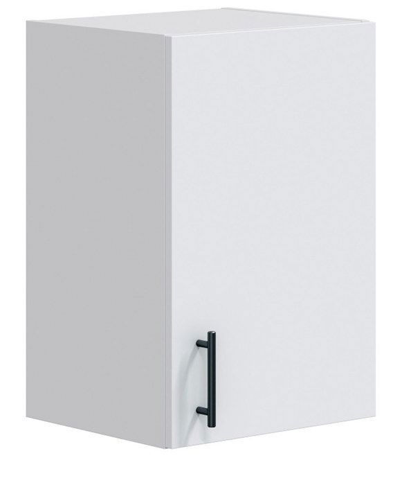 Wall-mounted kitchen cabinet with 1 door, glossy white finish - height 59 x length 40 x depth 34 cm