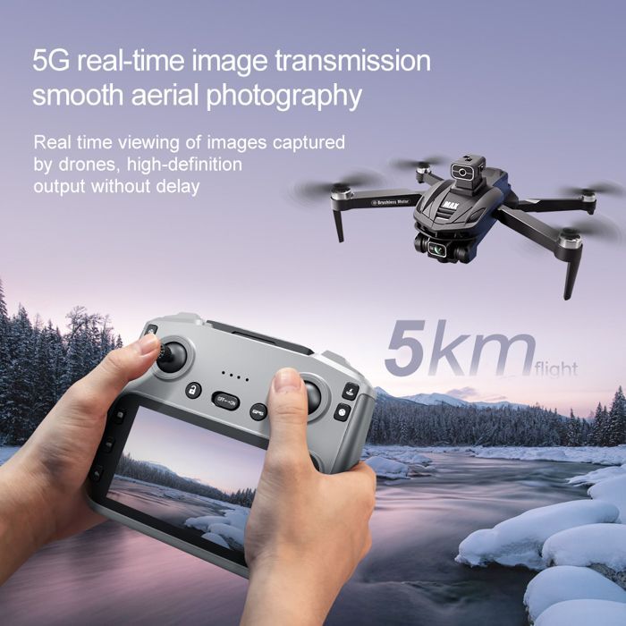 V168 Max-Screen GPS Drone 8K Professional HD Camera 5G WIFI FPV 360° Quadcopter RC Large Screen Brushless to Avoid