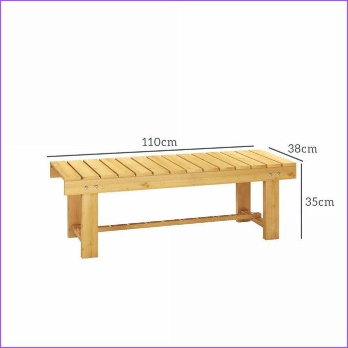 Patio Seating - Outsunny - Banc de Jardin 2 Places en Bois Massif - Résistant aux Intempéries & Durable - Couleur Naturelle