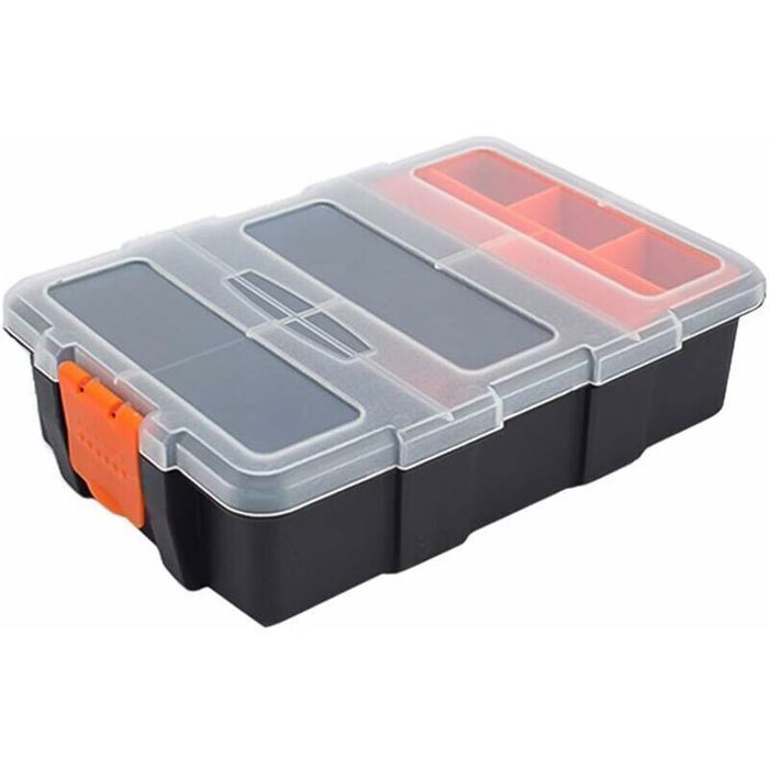 Caja de almacenamiento de herramientas - PZCC - Impermeable - Compartimentos ajustables - 22,5 x 15,5 x 5,6 cm