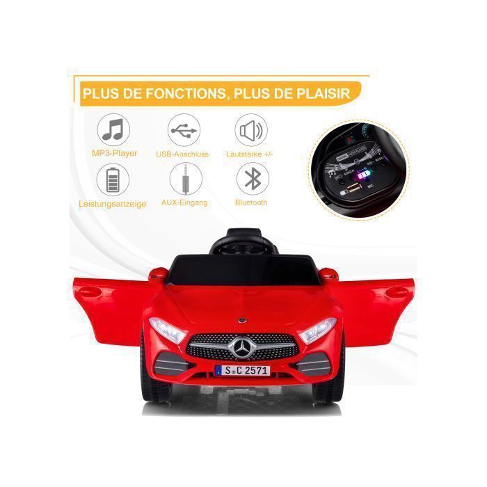 LALAHO Electric Ride-On Car for Children - Mercedes-Benz CLS 350 - 90 x 60 x 40 cm - Red