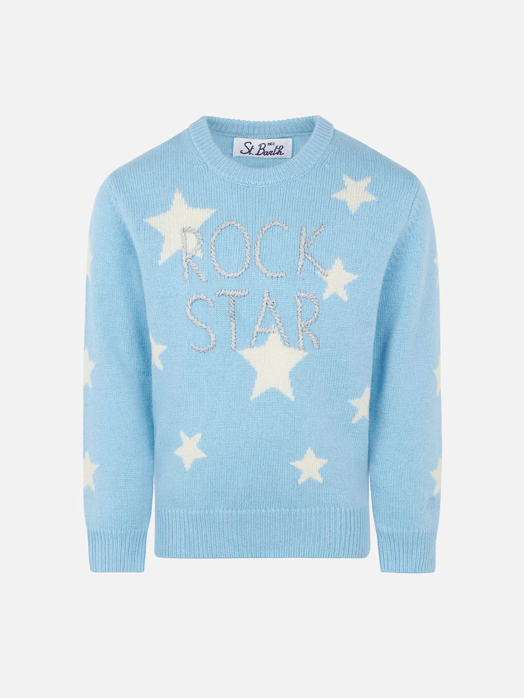 Trui voor meisjes met sterrenprint en Rock Star-borduurwerk.
