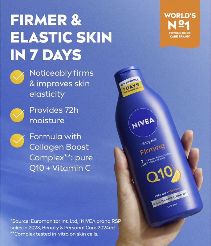NIVEA Q10 Firming učvrstitveno mleko za telo za suho kožo