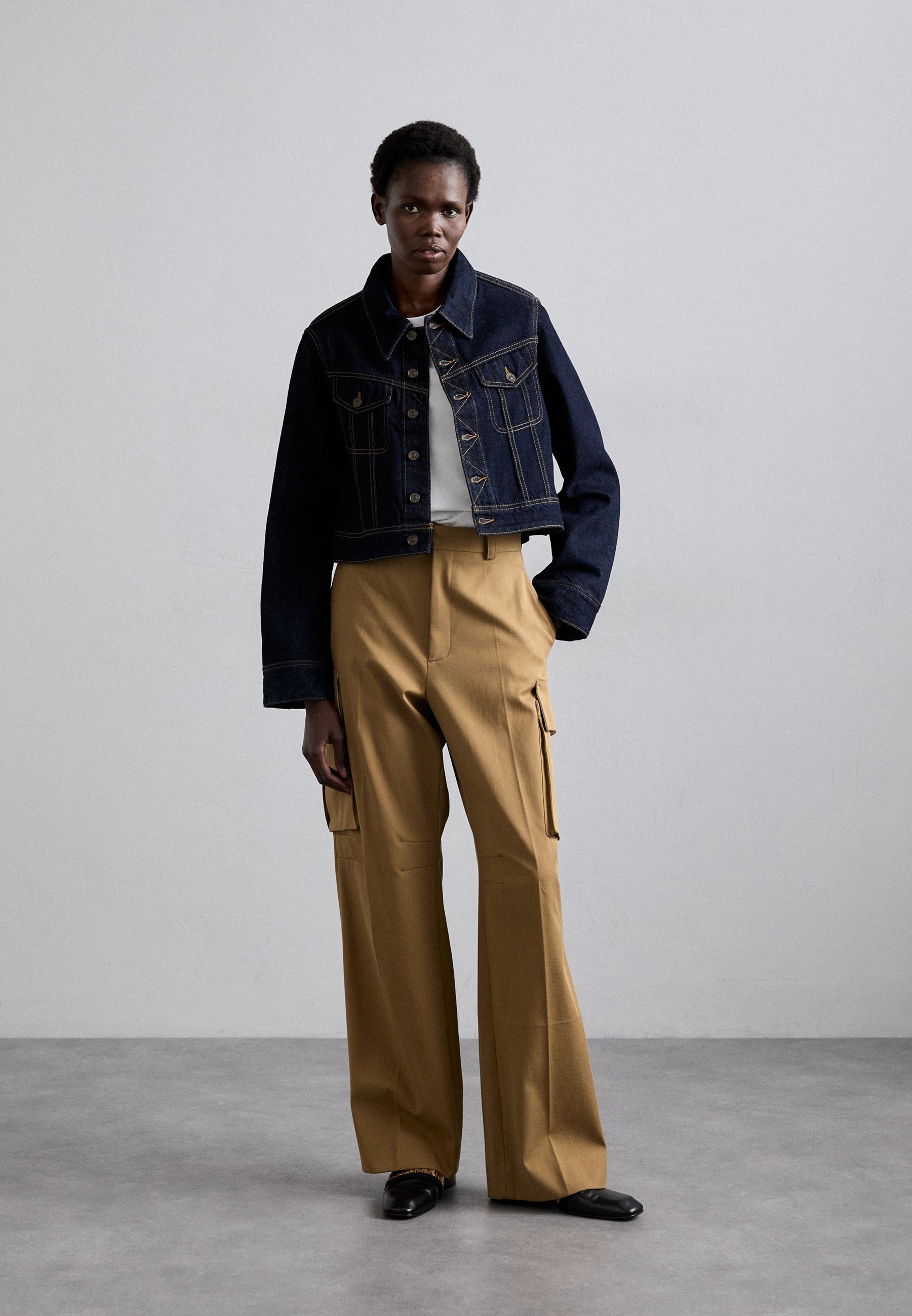 Veste courte Victoria Beckham - Veste en jean - délavage indigo foncé