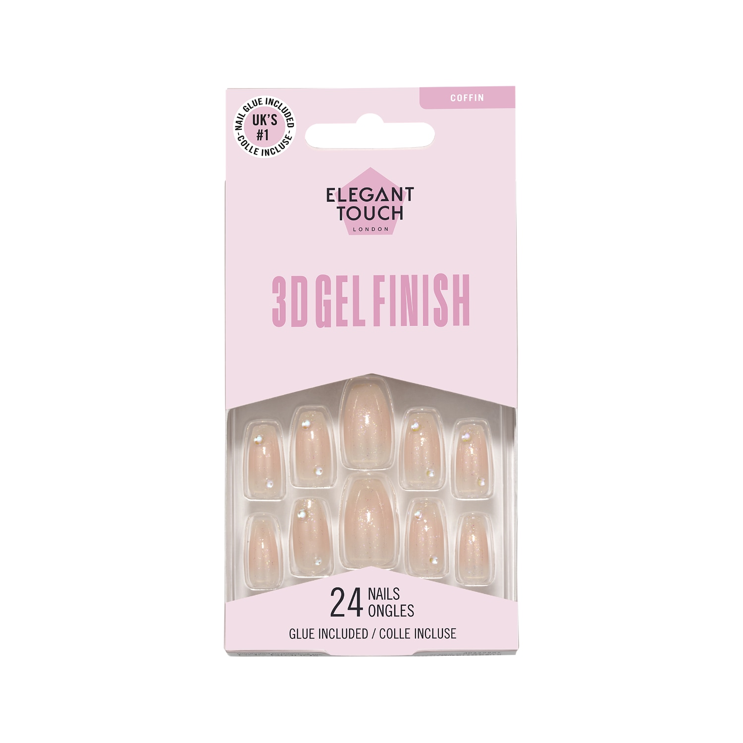 Uñas postizas Elegant Touch Glitter Hydra - 1 unidad