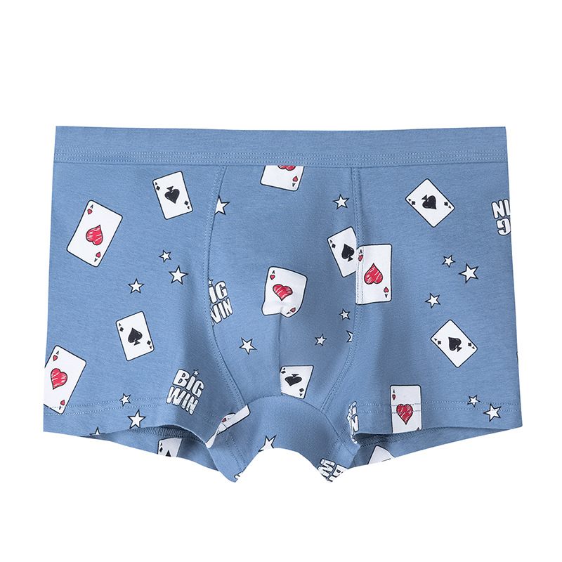 Mutande da uomo in cotone con marsupio a U, traspiranti, boxer da uomo con personaggi dei cartoni animati e vita media, alla moda e con personalità.