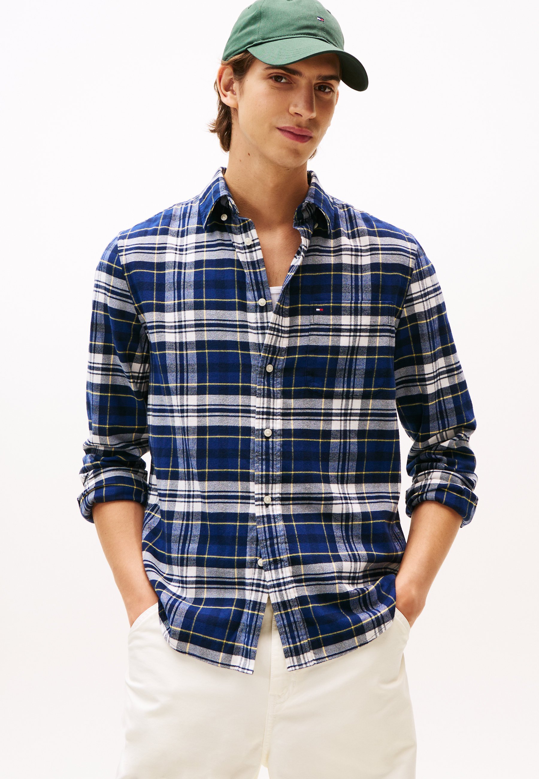 Tommy Hilfiger SEIZOENSOVERHEMD - Overhemd - preppy marineblauw / ruitjespatroon