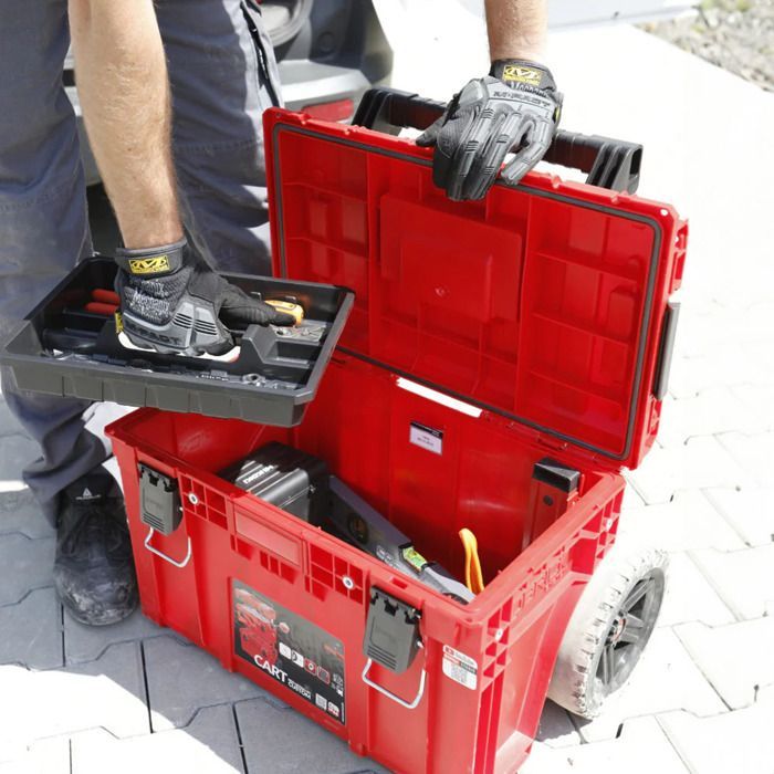 Caja de herramientas móvil - Sistema Qbrick - Carro PRIME ROJO ULTRA HD - 37 L - IP66 - Capacidad de carga de 100 kg