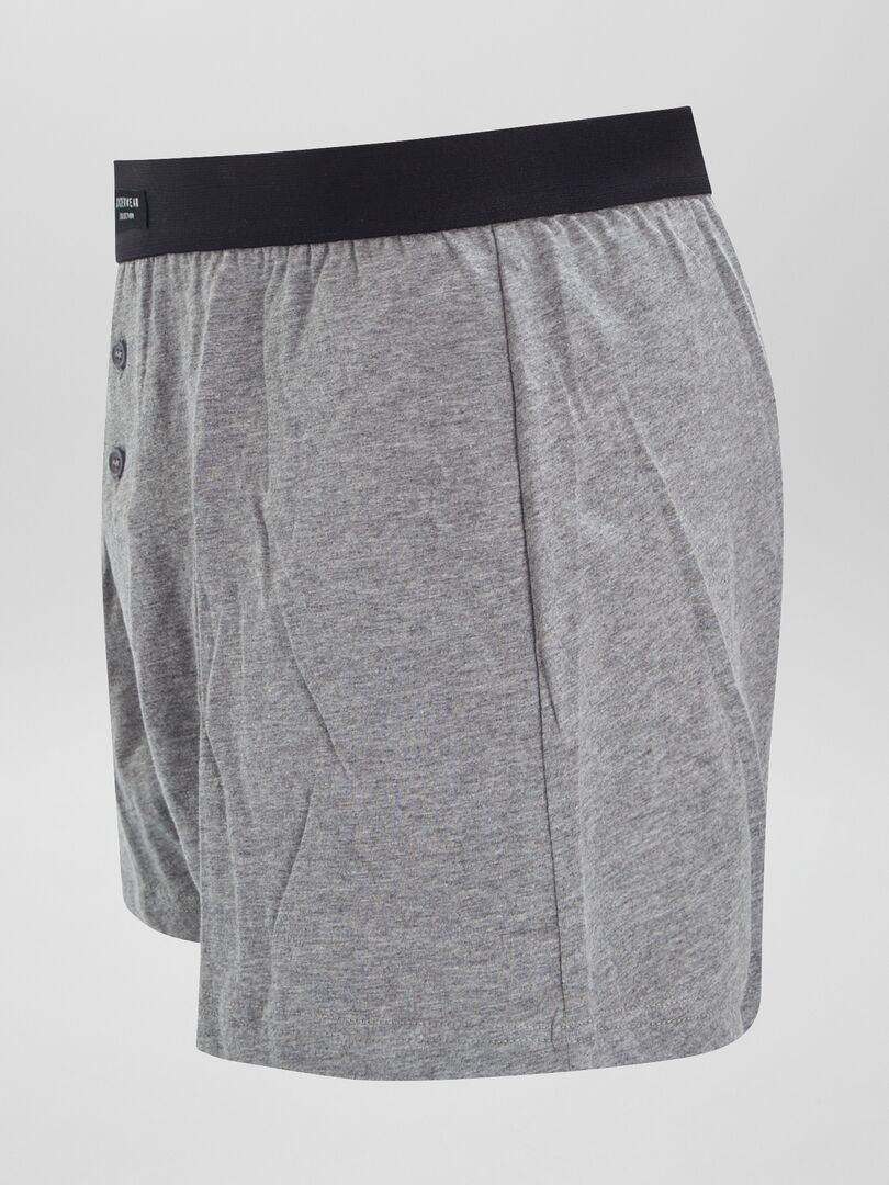 Conjunto de 3 cuecas boxer de cor sólida - CINZA