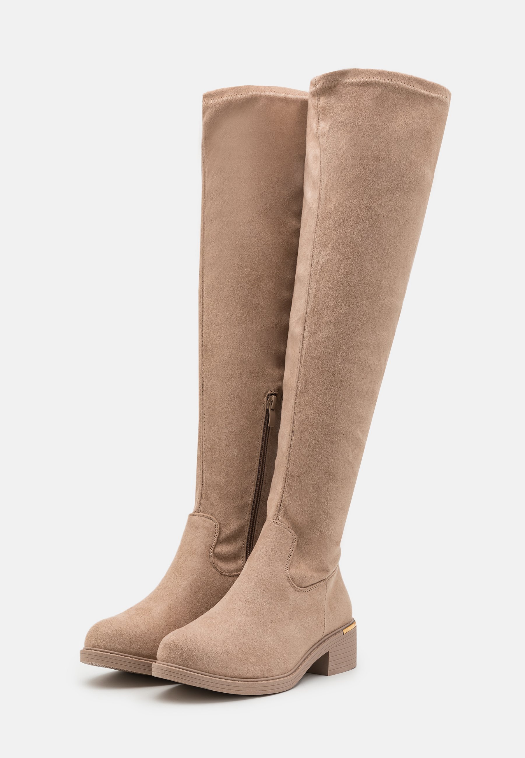Anna Field overknee laarzen - gemêleerd beige