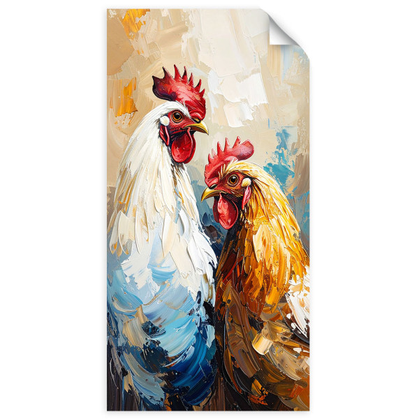 Naklejka na ścianę  Feeby Kura Kogut Ptak Zwierzę 40x80