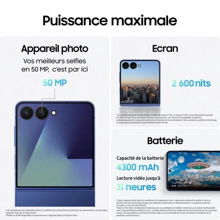 Samsung Galaxy Z Flip7 5G Smartphone 512 GB Mitternachtsblau
