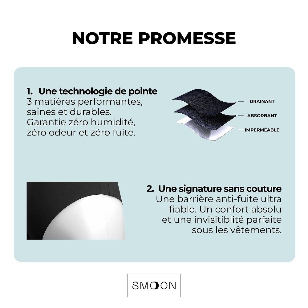 Smoon Lingerie Culotte menstruelle sans couture