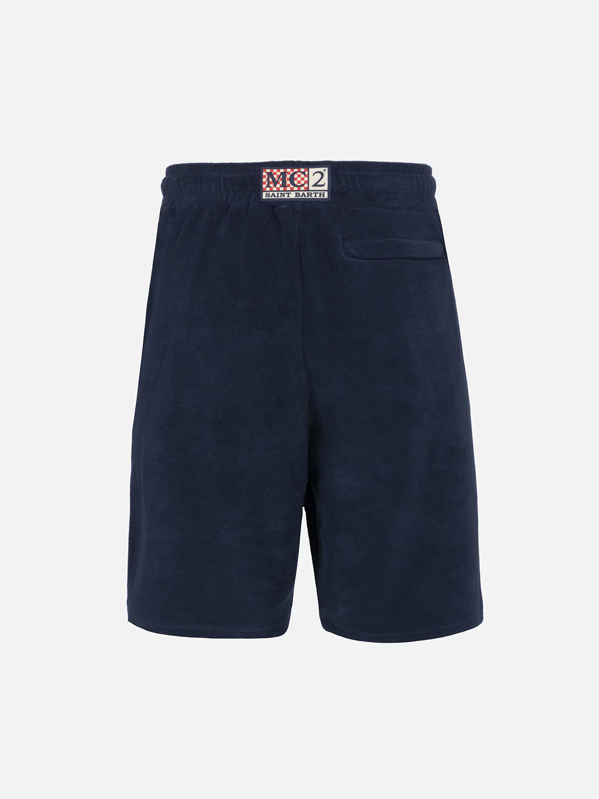 Marineblauwe badstof herenbermuda Rande Sponge