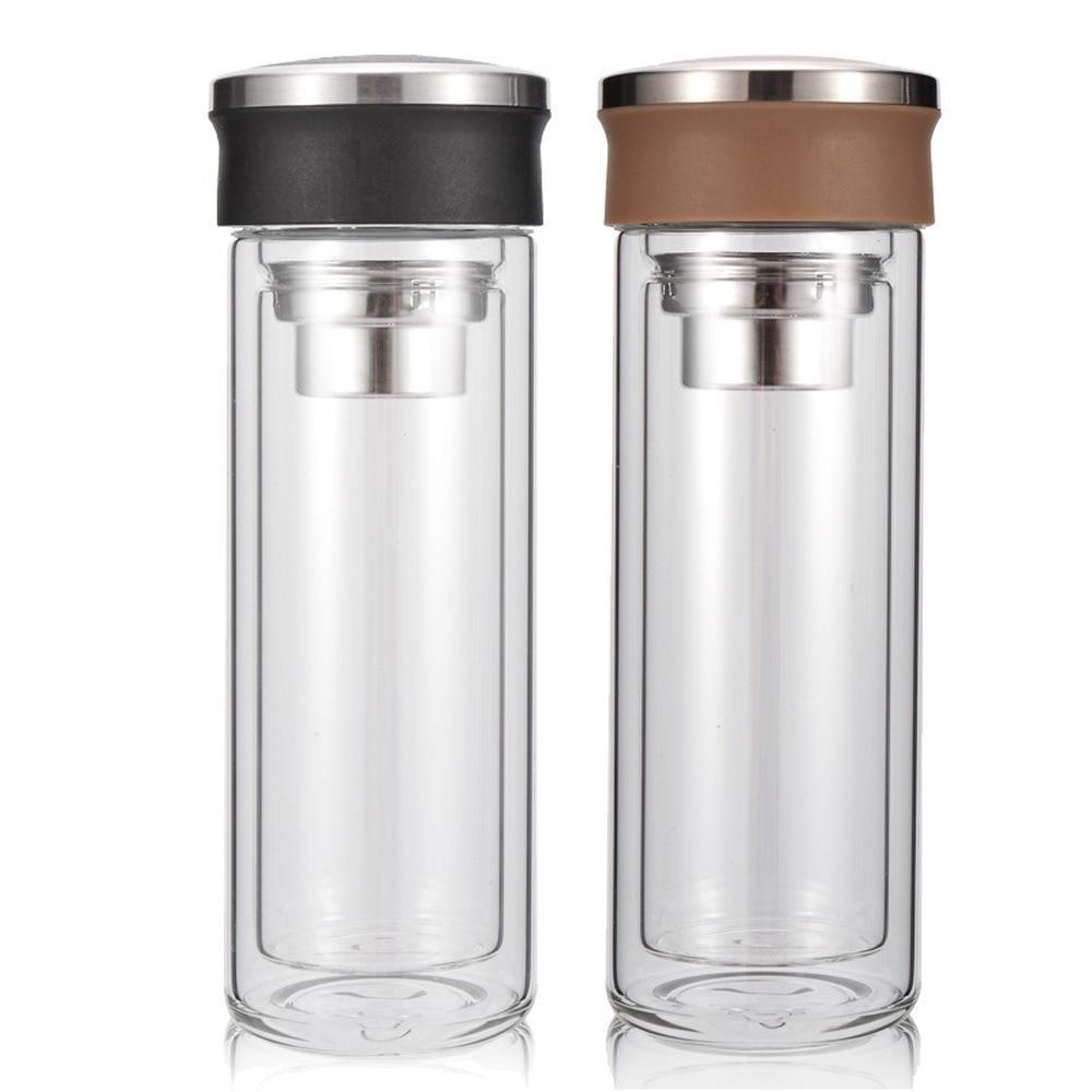 Coffret cadeau haut de gamme, tasse double en verre créative, tasse promotionnelle, tasse à thé, tasse publicitaire, logo personnalisé, vente en gros disponible