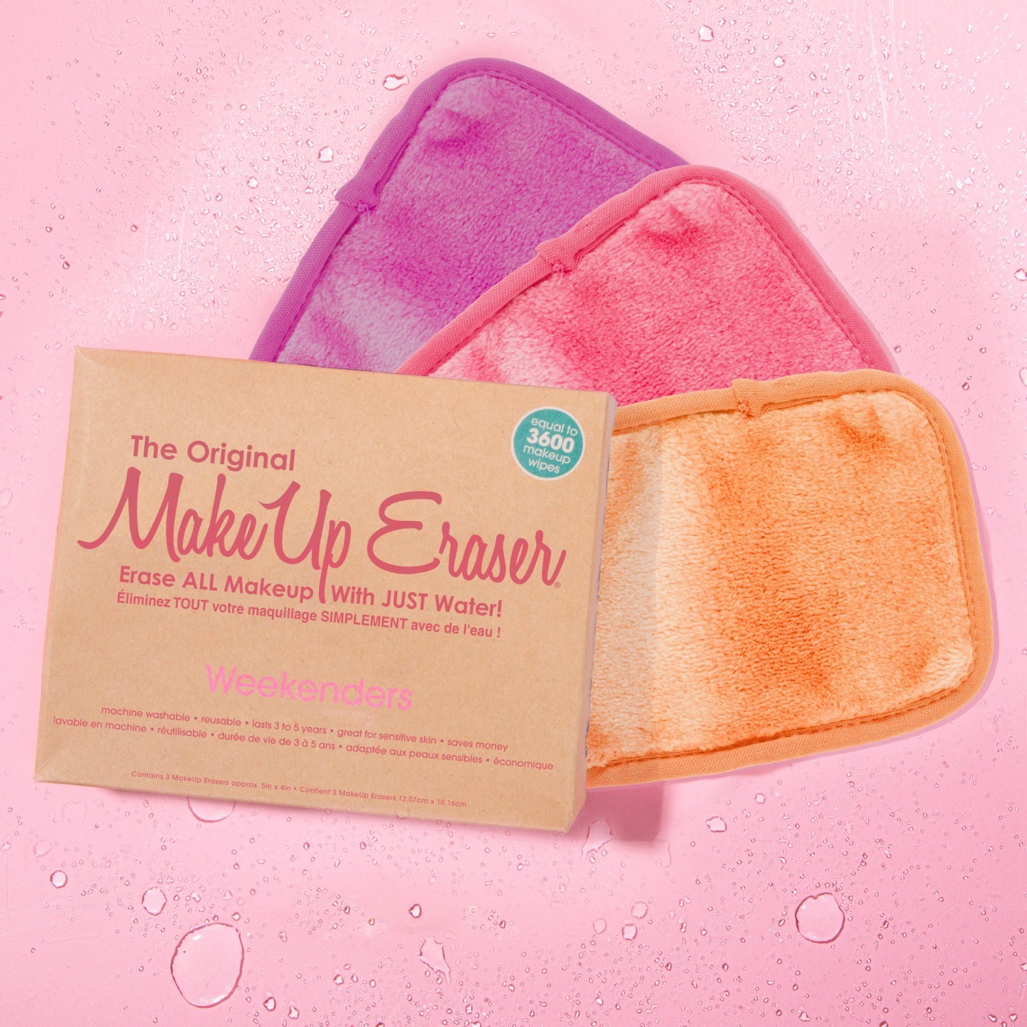 MakeUp Eraser Set de 3 pièces Weekenders Rose
