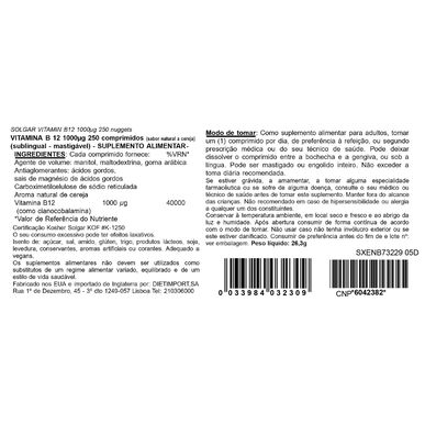 Solgar B12-vitamiini tehosterokotuslisä 250 tablettia