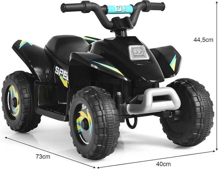 Quad elettrico per bambini DREAMADE - Pulsante avanti/indietro - 4 ruote antiscivolo - Nero