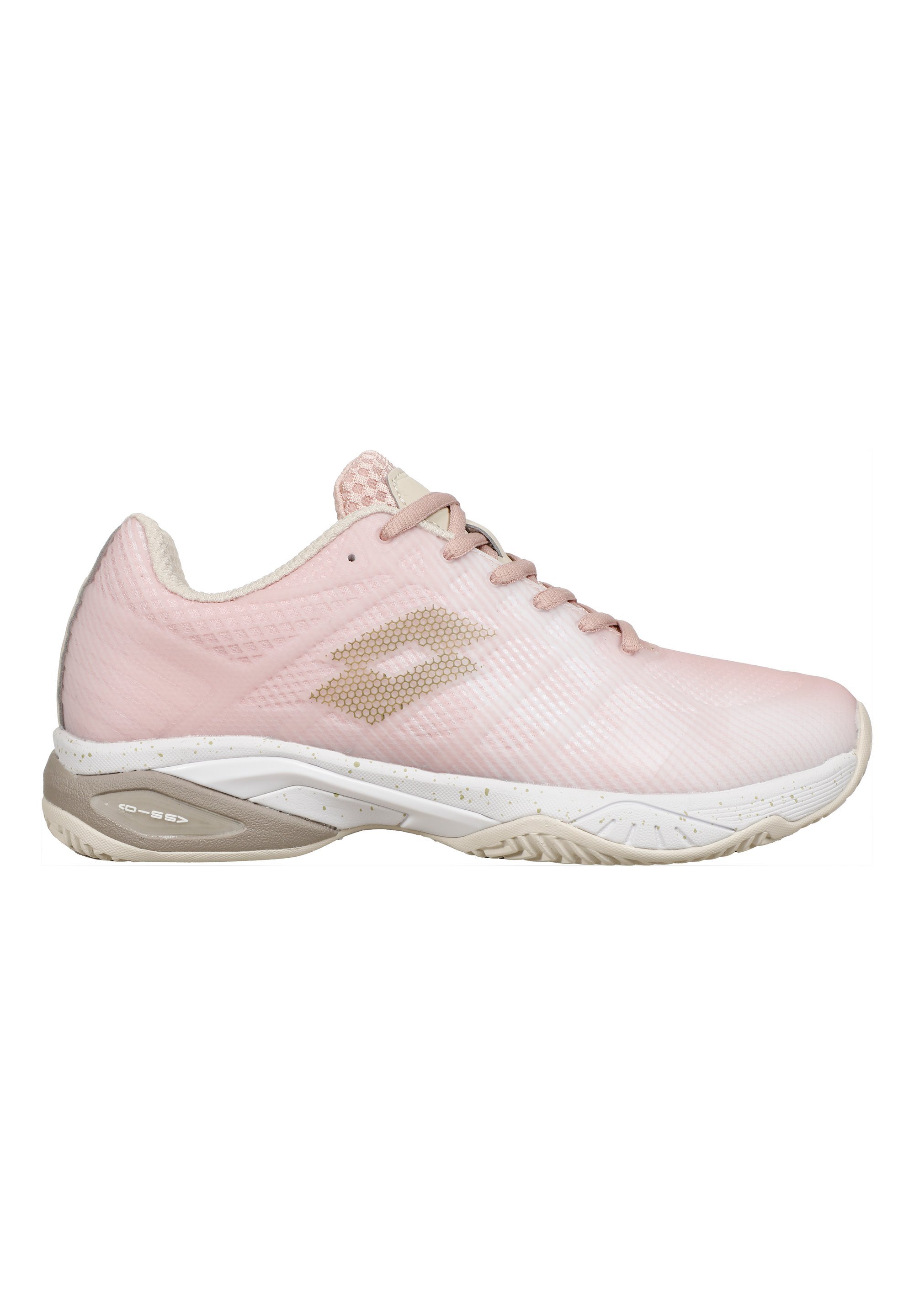 Lotto MIRAGE 300 III - Daugiaaukštės teniso bateliai - baltos abrikosinės spalvos, helograin