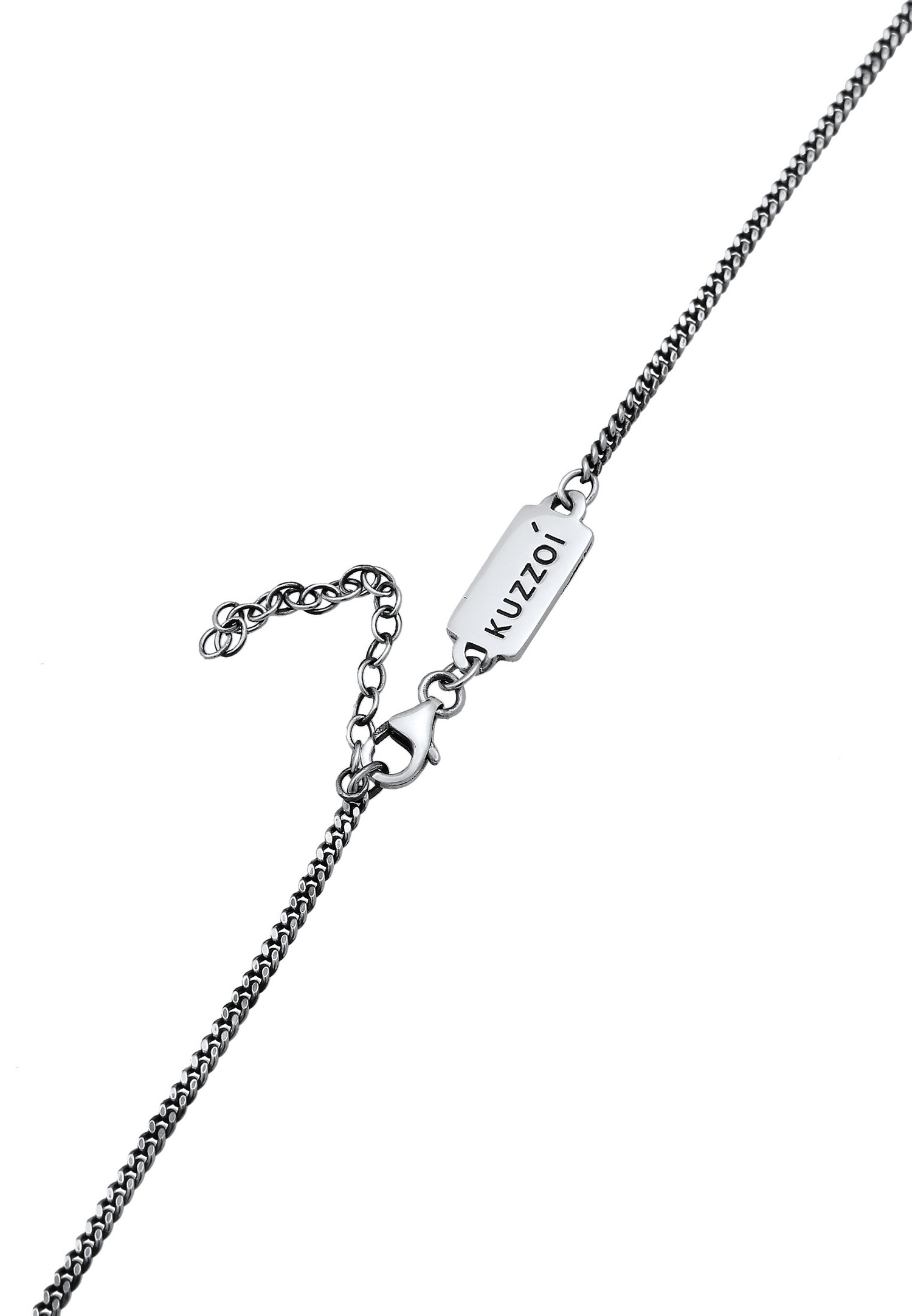 KUZZOI Pendentif Dent d'Homme en Ormeau avec Perles de Coquillage en Argent Sterling 925