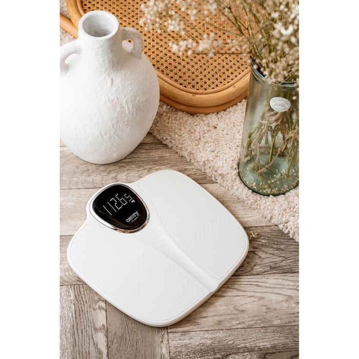High-Precision Digital Bathroom Scale 180 kg, LCD Display, Automatic Shut-Off, Briebe SC1125W, White