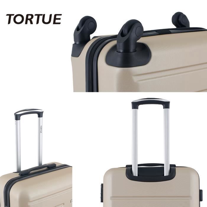 TURTLE - Conjunto de 3 malas de viagem 52cm-62cm-67cm - ABS - 4 rodas duplas - Fechadura integrada - Champagne