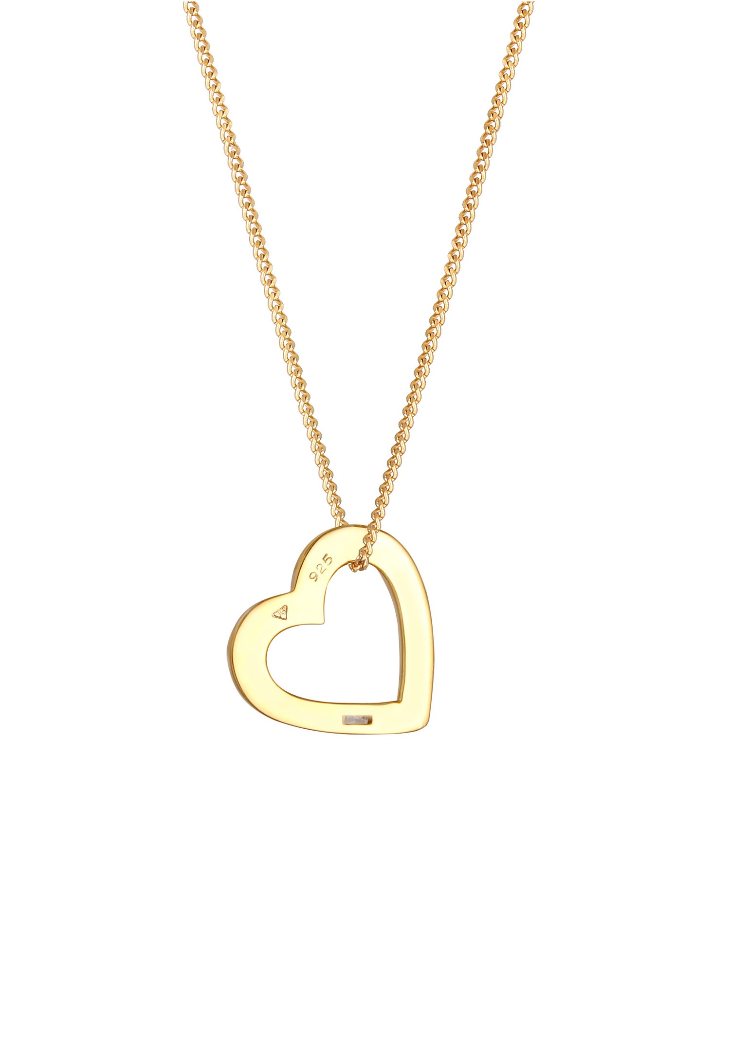 Elli Coeur Pendentif Amour avec des Cristaux de Zircone Collier Femme - (925/1000) Argent