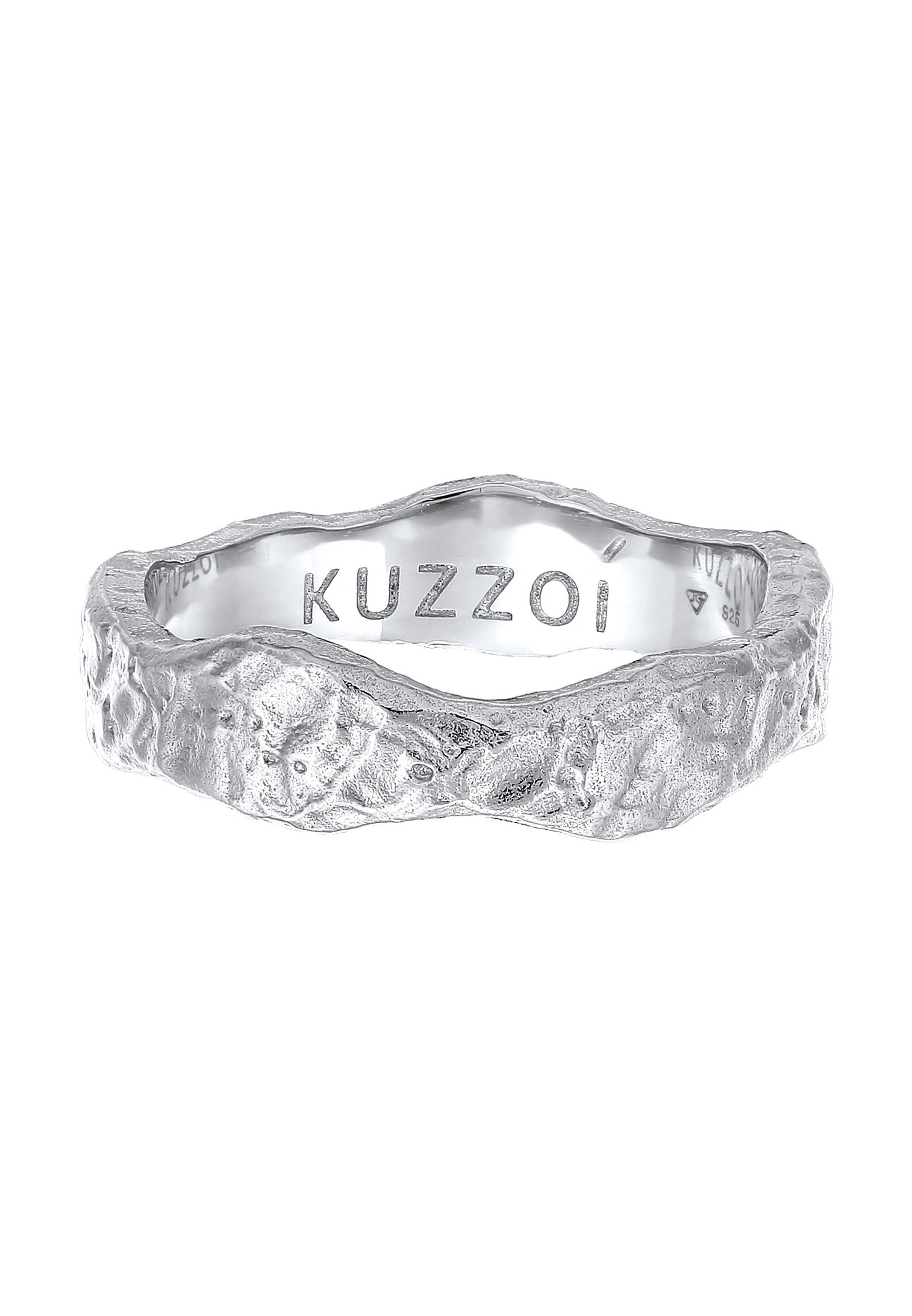 KUZZOI Hommes Bande organique structure en Argent Sterling 925