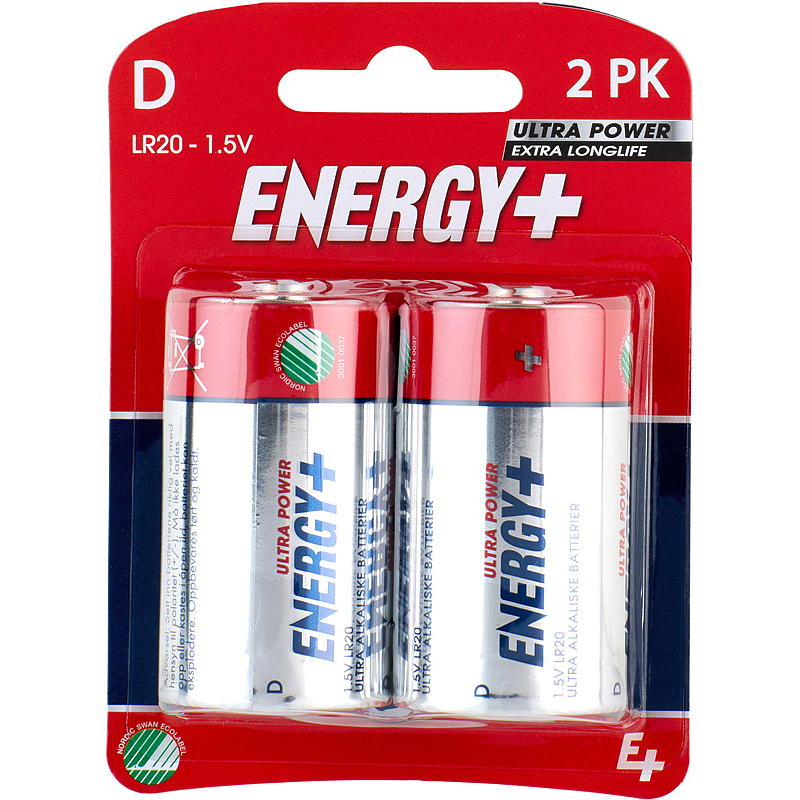 Paquete de 2 baterías Energy D, ultra potentes, Energy