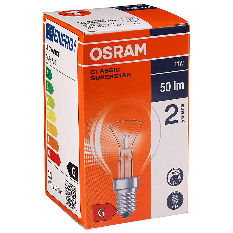 Osram Bombilla 11W E14 Classic P, Illum Osram