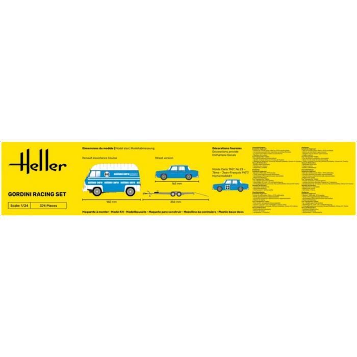 Modelbouwset - HELLER - Gordini Racing Set - 1:24 - Wit - Gemengd - Vintage