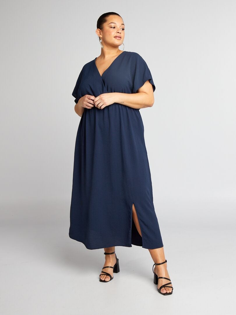 Vestido suave de manga corta - azul